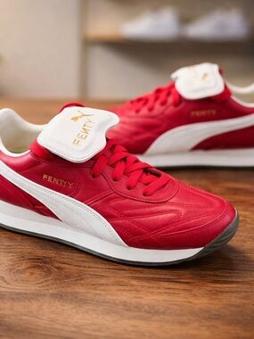 PUMA Fenty x Avanti Rihanna Red Leather Sneakers 399262-03 Size 8.5